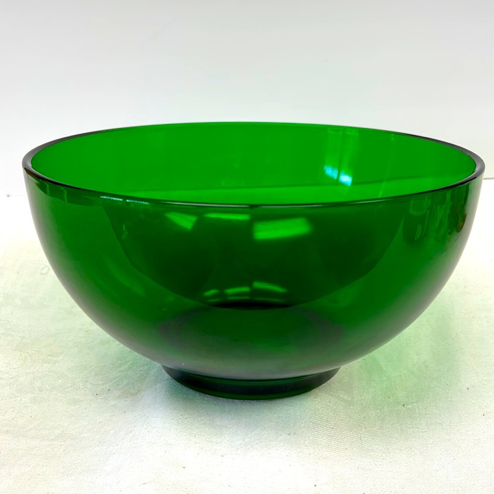 Mid Century Modern Anchor Hocking” Forest Green popcorn/salad bowl